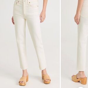 LAST DAY: NWOT Re/Done 70s Stovepipe High Waist Ankle Jeans in White